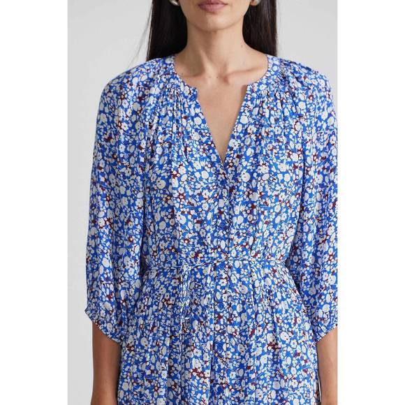 NEW APIECE APART mini mitte dress in piet floral blue - Picture 4 of 5